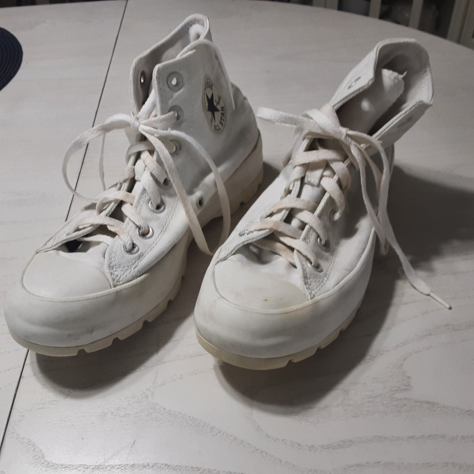 SAOLA Taglia 8 donna Converse Chuck Taylor All☆Star top alto bianco suola con lacci