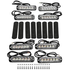 8pcs Led Light Strobe Lights Amber White For Offroad Truck Atv Front Rear New 8pcs Led Light Strobe Lights Amber White For Offroad Truck Atv Front Rear New
