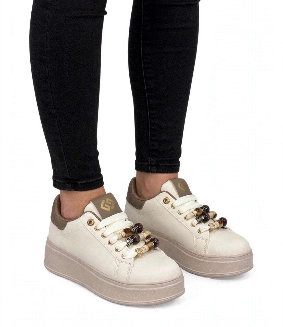 Sneakers donna gold&gold beige p. fr01