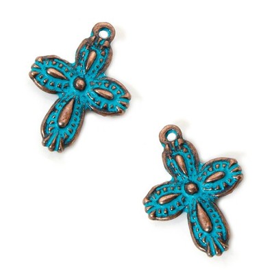Starfish Charms 20mm Blue Patina Ocean Copper Pendants C929137 - 10, 20 Or 50PCs