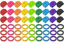 54PCS Key Caps Covers Tags, Plastic Key Color Identifiers for Standard Flat Hous