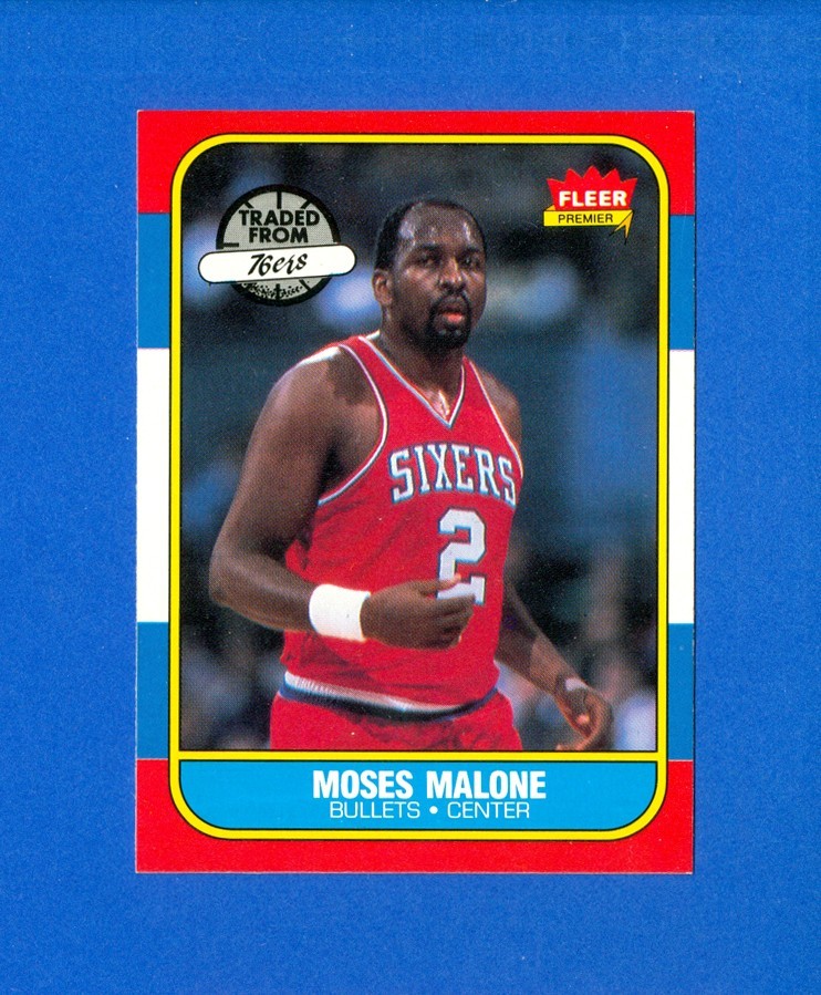 1986/1987 Fleer Basketball #69 Moses Malone 86/87 Set Break Card NM/MT Condition