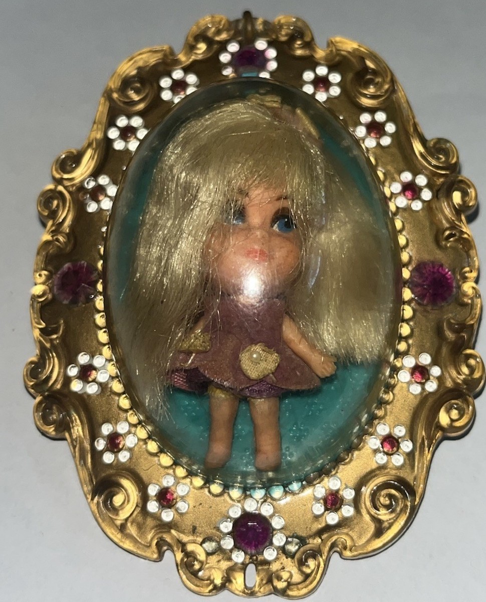 Vintage Liddle Kiddles LILAC Doll In LUCKY LOCKET for Necklace