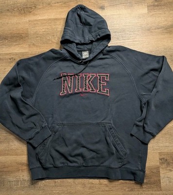 Vintage Y2K Nike Spellout Logo Center Swoosh Center Check Size XL Black Fade GUC