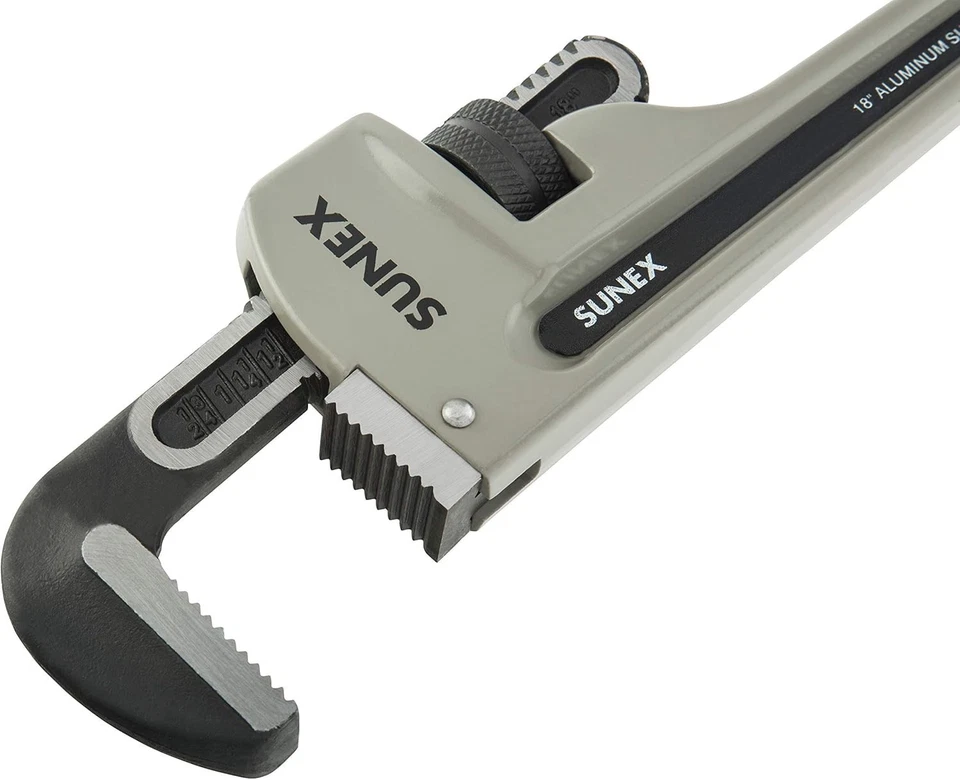 Sunex 18-in Heavy Duty Aluminum Pipe Wrench 2-in Pipe Capacity Hardened Jaws New - Image 3 of 3