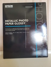 Epson S045589 Metallic Photo Paper Glossy 8.5" x 11" 25 Sheets Opened NOT USED