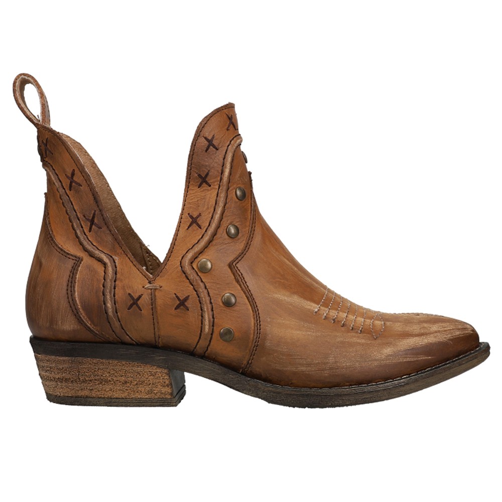 Studded Woven Pointed Toe Cowboy Booties for Women Size 6.5 M