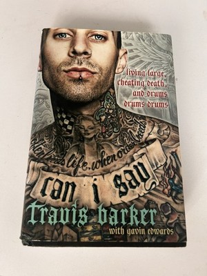 TRAVIS BARKER AUTOGRAPHED  BOOK Living Large, Cheating Death, and Drums