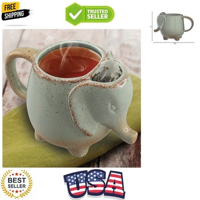 Ceramic 15oz Elephant Tea Mug Green
