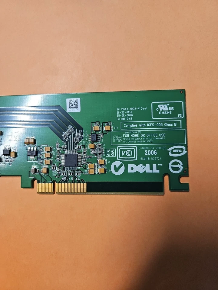 Dell Internal DVI-D Display PC Dual Add-In - Sil 1364A ADD2-N Card 0FH868 LP PCI - Image 2 of 4