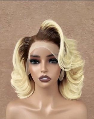 Raw Vietnamese SDD Layered Cut Lace Front Glueless Bob Wig 250% Blonde/Brown