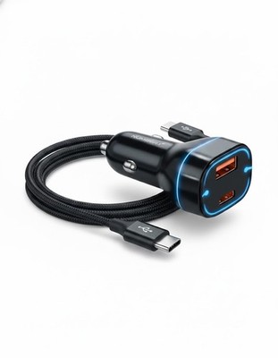 30W Fast Car Charger Combo - USB-C PD 3A Adapter + Type-C to Type-C Cable COMBO