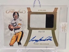 2020 Panini Flawless TERRY BRADSHAW 2 Color Patch Auto 05/10 Encased STEELERS