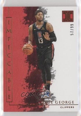 2019-20 Panini Impeccable 57/99 Paul George #74 s7f