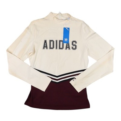 Adidas Top Womens 14 Beige Original Adibreak Long Sleeve Mock Neck Size 14 NWT