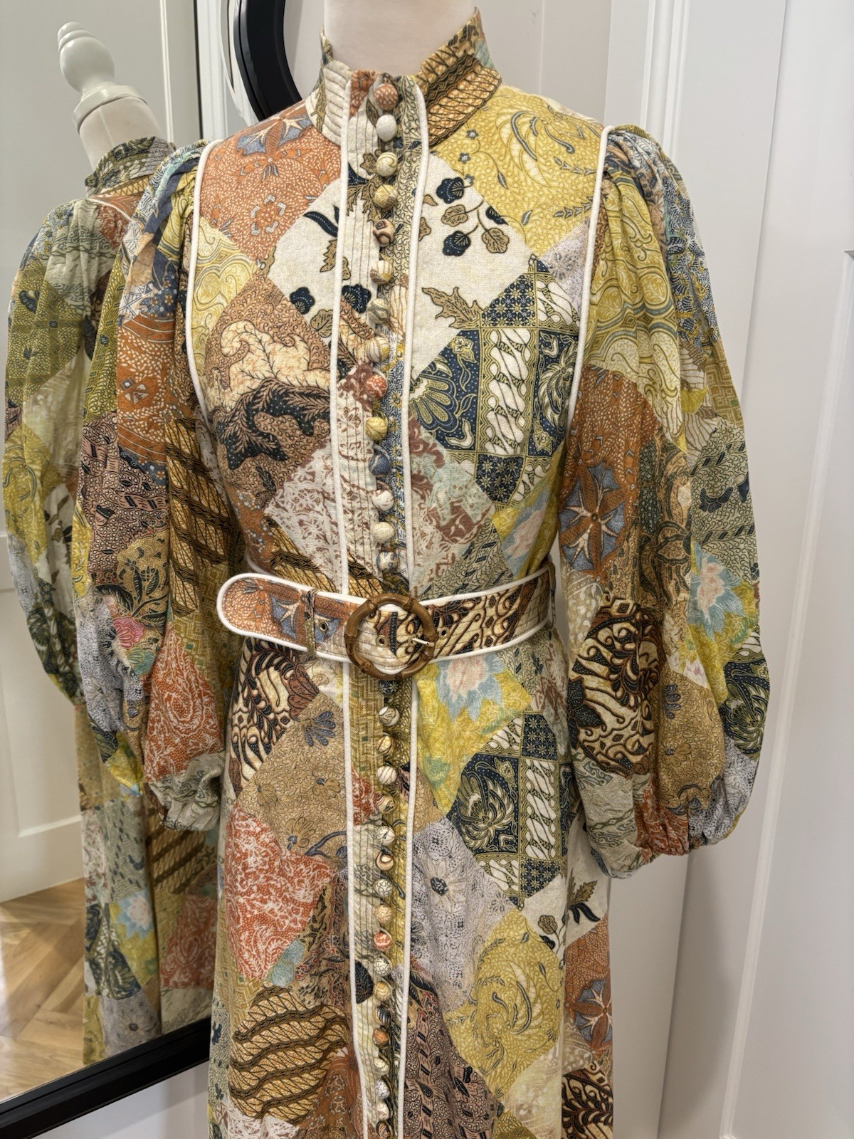 ZIMMERMANN Brightside batik Patchwork Print Linen… - image 4