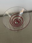Pier One Imports Vintage Swirline Red Swirl Blown Glass Martini Cocktail Glass — photo 2