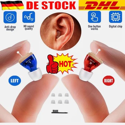 Unsichtbare Profi Hörgeräte Mini Hörverstärker In Ear Tonverstärker Hörhilfe DHL