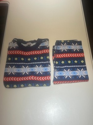 EUC HANNA ANDERSSON SCANDI SNOWFLAKE FAIR ISLE LONG JOHN PAJAMAS 150 12