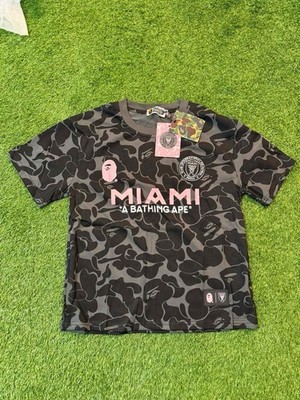 A Bathing Ape BAPE Miami Camo Logo Graphic Crew Neck Short Sleeve T-Shirt Men M