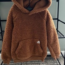 Carter's Boys Brown Fleece Pullover Hoodie Long Sleeve Size 5/5A