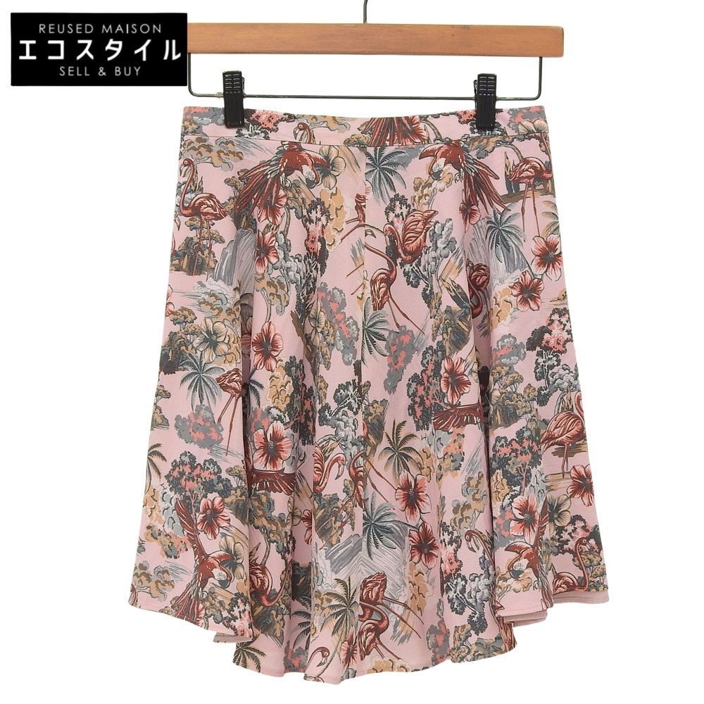 Falda acampanada corta con estampado de flamenco MIUMI para mujer rosa 36 lon...