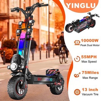 YINGLU NFC Electric Scooter 10000W 55MPH 75 Miles Off-Road Audio Player Powerful