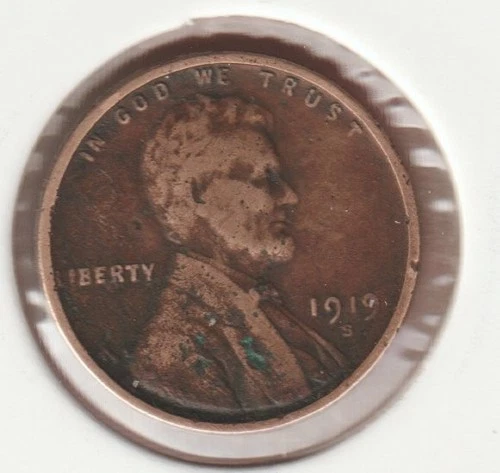 Rare Old 1919-S US Lincoln Wheat Penny Cent Semi-Key Date Collection Coin USA 🔥