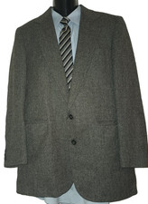 Imperial by Haggar Men s Gray Herringbone Two Button Blazer Jacket Size 38 M014C