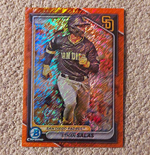 Topps Bowman Chrome 2024 Ethan Salas Padres #BCP-201 Orange Shimmer /25 RC