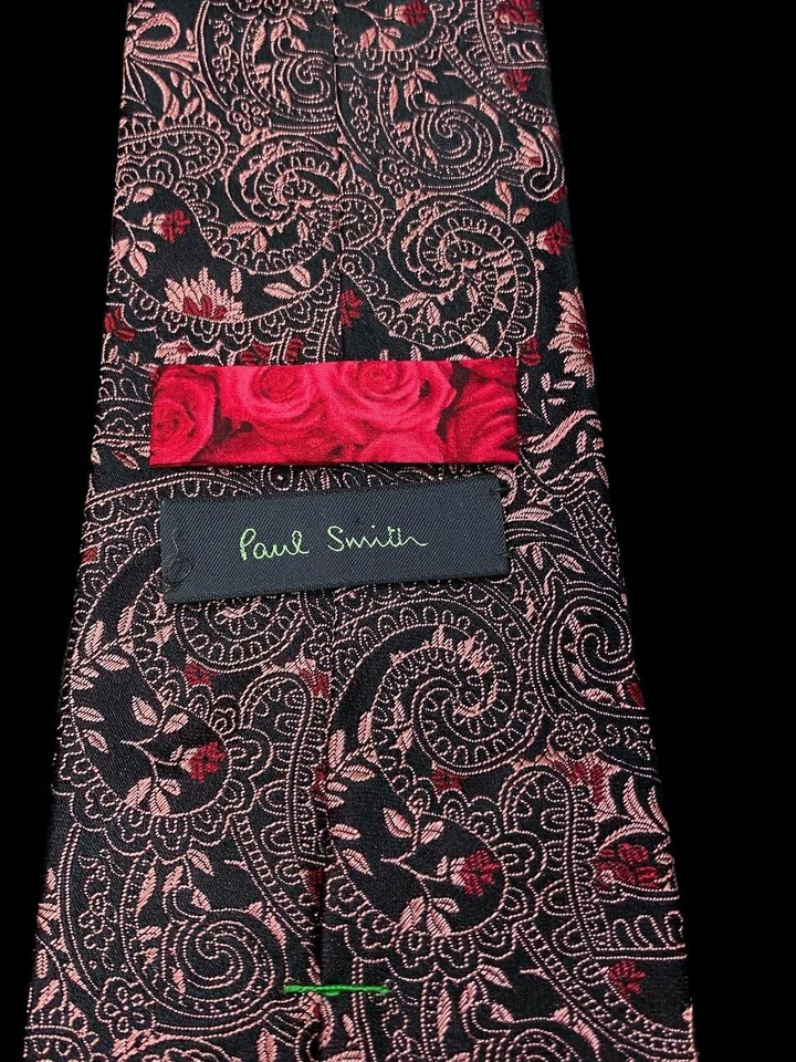 Corbata Paul Smith Paisley Jacquard Floral Seda Lujo Multicolor Hecha en Inglaterra 61 pulgadas Foto 3 de 4