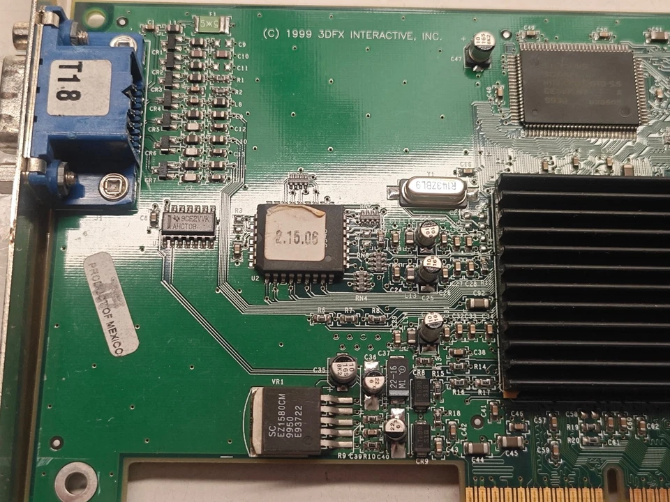 Vintage 3Dfx AGP Card Voodoo3 Velocity 100 ( 210-0380-001 ) 8 MB RAM + Heatsink - Image 4 of 4