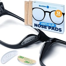 Premium Eyeglass Nose Pads 6 Pairs Clear Silicone Anti-Slip Stick-On Pads f...