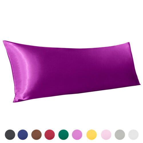 Glazed Satin Body Pillowcase Silky Soft Body Pillow Cover 20 x 54 Inches - Picture 28 of 29