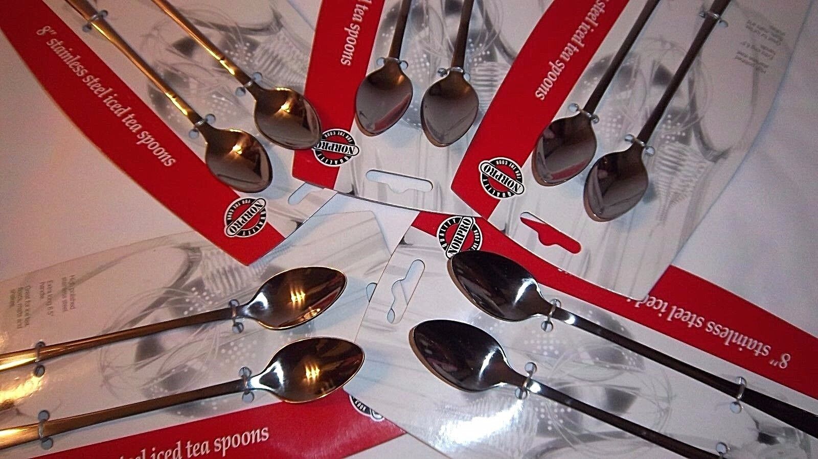 Stainless Iced Tea Norpro Long Handle Spoons 10 NEW Shakes Floats FIVE 2-Packs