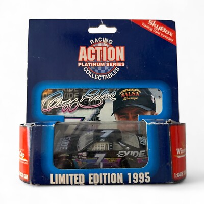 Geoff Bodine #7 Exide 1995 1:64 scale car Action NASCAR Sky Box Card