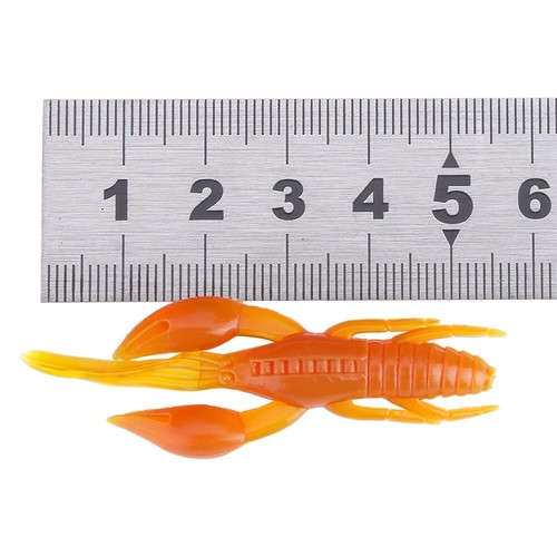 (Orange)25pcs Silicone Crawfish Worm Lure Bait For Carp Bass Fishing - Picture 2 of 7