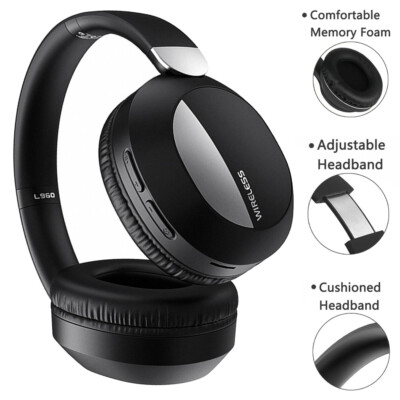 Wireless Bluetooth Stereo Headphones Black For iPhone 17 16 15 Pro Max 17e 16e