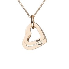 Personalized Engraved Heart Pendant Chain Necklace Customized Made in the UK