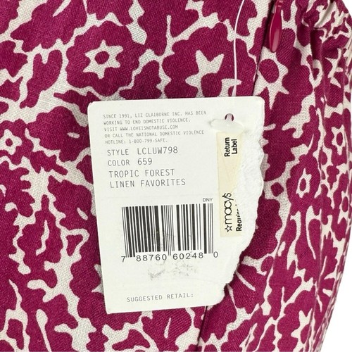 Liz Claiborne Woman 100% Linen Flared Skirt LCLUW798 SZ 16W NWT Magenta White - Picture 11 of 12