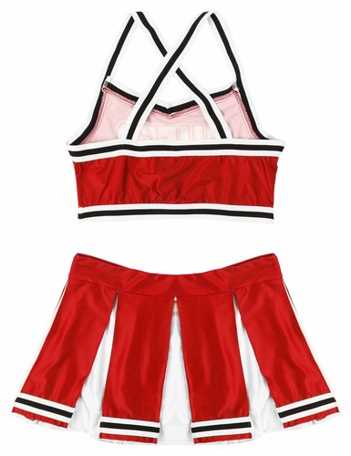 Womens Cheerleader Costume Cheer High School Girl Cosplay Fancy Dress Mini Skirt - Picture 44 of 121