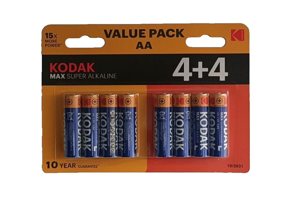 Kodak Max Super Alkaline Aa (8 Pz., Aa), Batterie + Pile - Immagine 2