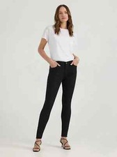 Lee Womens Legendary Stretch Mid Rise Skinny Jeans Size 16 Black 5 Pocket Denim