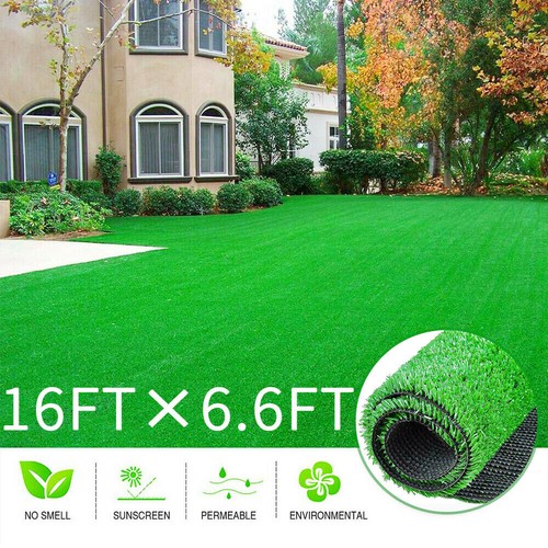 Artificial Grass Mat 16x6.6ft Synthetic Landscape Fake Turf Lawn Home Yard