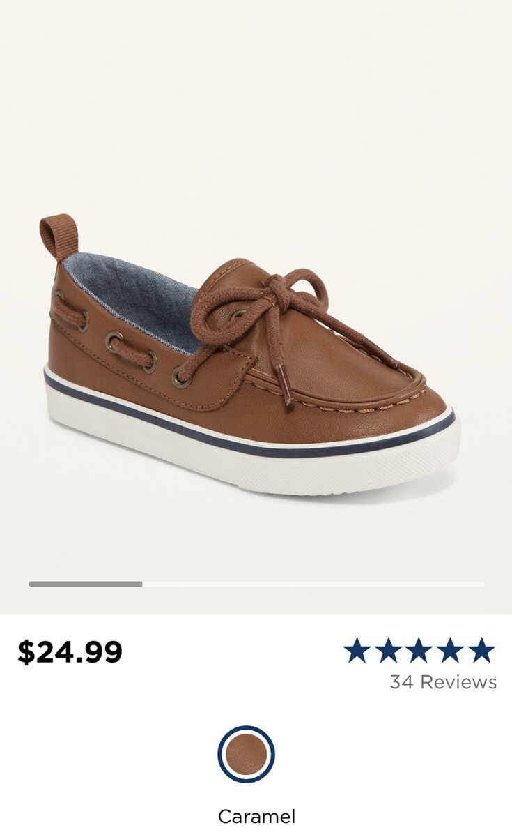 Old Navy Boys Boat Shoes Camel Brown Beige