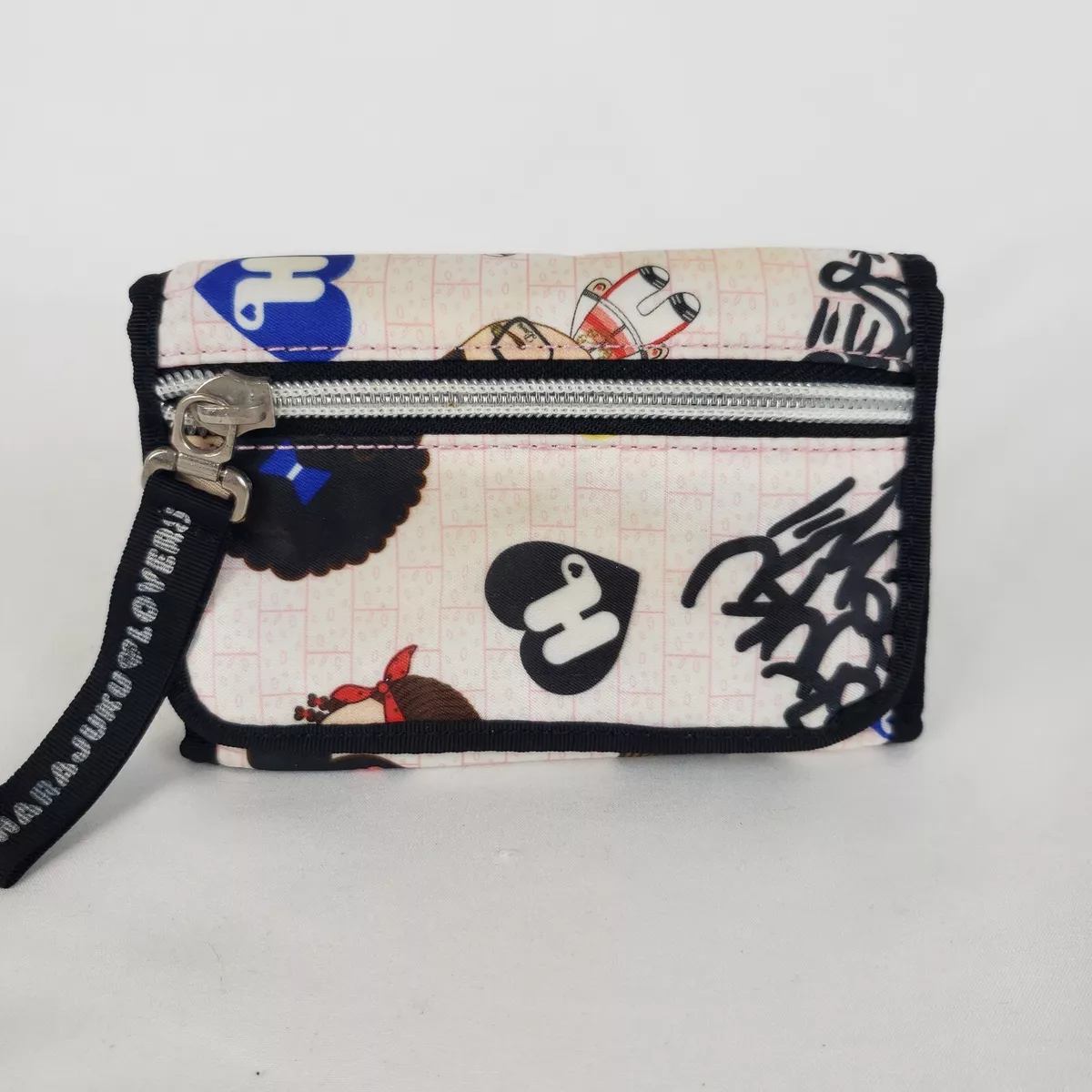Harajuku Lovers Wallet Tri Fold Graffti Designer Fashion Hip Zipper Coin ID