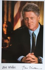 Bill Clinton Karta z autografem Zdjęcie Podpisane Prezydent