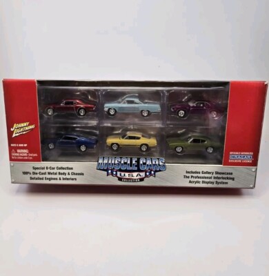 Johnny Lightning Muscle Cars 6 Car Collection W/Showcase Acrylic