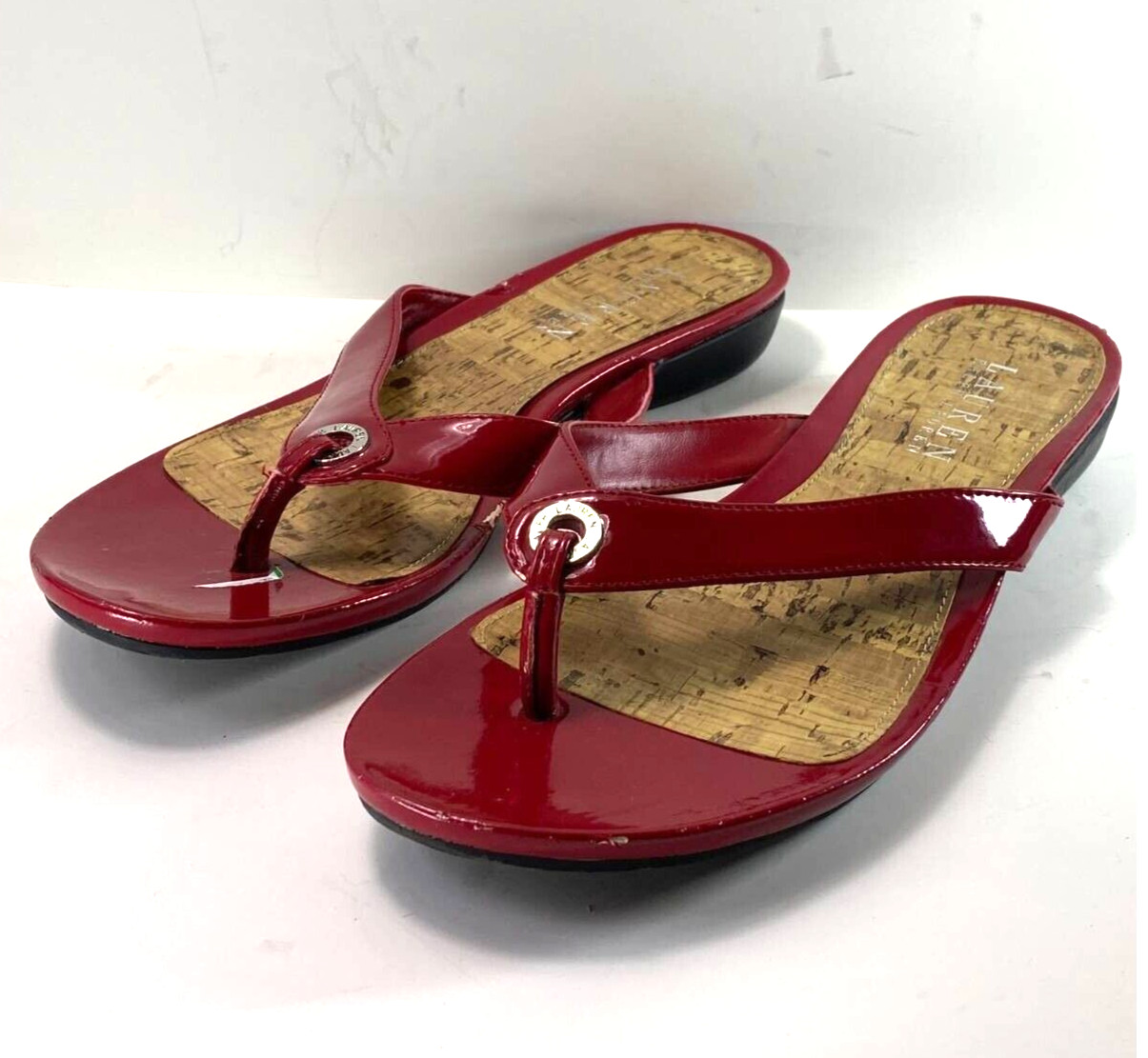 Lauren Ralph Lauren Womens Kira Flip Flop Sandals Red… Gem
