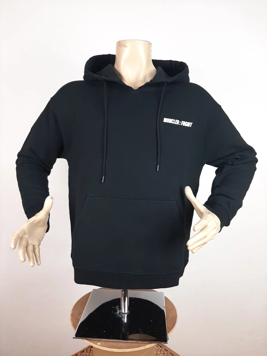 Moncler x Fragment Logo Hoodie Black Men s Size M Limited Edition Cotton